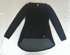 Maglia nera, Cafenoir, taglia 42/S, in morbida lana e tulle