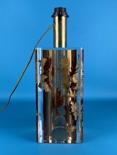 Lampada da tavolo Lucite sommersa con foglie Design Felice Antonio Botta 1970