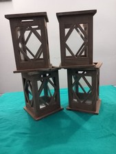4 Pz Lanterne In Legno
