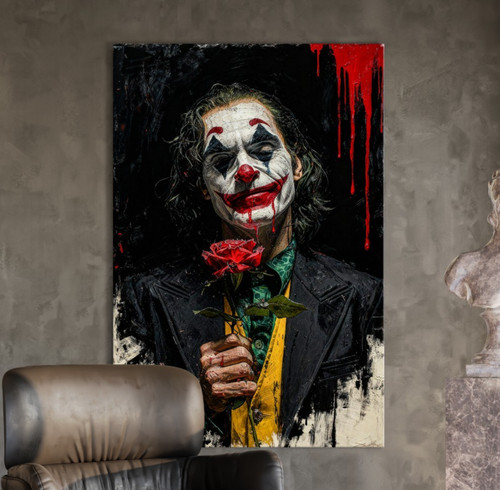 Joker rose quadro arte - joker,