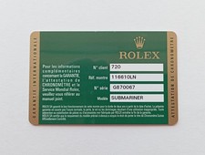 ROLEX Guarantee Warranty Card Booklet Submariner 16610 16610LN