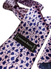 Stefano Ricci Luxury Vintage Tie Rare Silk Floral Pink Violet Perfect Condition 