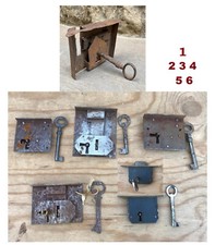 Lotto 6 serrature con chiave catenaccio porta portone baule cassapanca tavolo