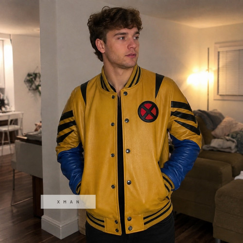 Giubbotto uomo giallo blu