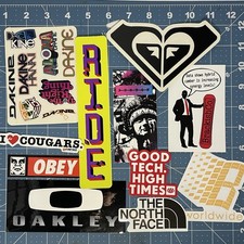 Confezione Adesivi Snowboard 686 Ride Burton North Face Dakine Obey Oakley Roxy