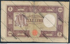 °°° ITALIA 1000 LIRE BARBETTI 22/9/1943 °°°