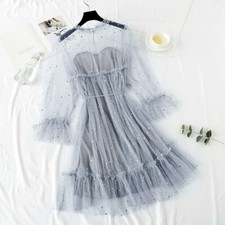 Abito donna maglia trasparente