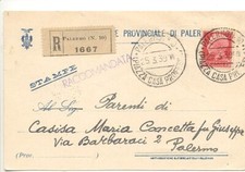 47) 1939 Imperiale 75c isolato tariffa cartolina postale raccomandata distretto