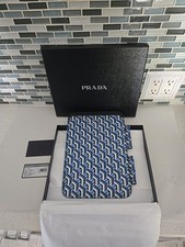 Prada Blue Geometric Saffiano