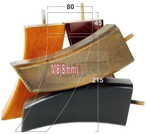 Gambe curve legno - 4x, in