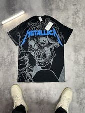 Vintage 00s Metallica All Over Print T shirt band rock metall Y2K SIZE M