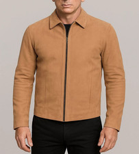 Giacca in pelle scamosciata