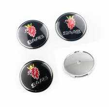 4x 68mm Nero SAAB Logo Auto