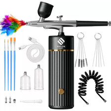 Kit Aerografo Senza Fili Ricaricabile Compressore con Tubo per Pittura Nail Art