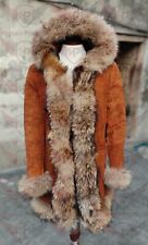 Cappotto lungo in vera pelle scamosciata penny lane da donna pelliccia capispalla regalo per moglie