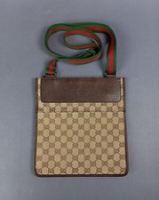 Borsa Gucci a tracolla GG Canvas Sherry Line sacoche monogram pelle marrone