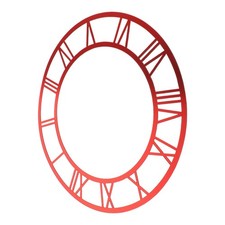  Grande orologio da parete a specchio con numeri romani rotondi, adesivo in