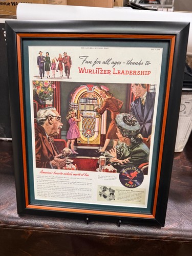 Framed wurlitzer jukebox image - framed,
