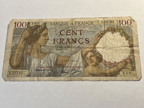 Biglietto francia 100 franchi - francia,