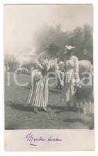 1917 PERUGIA MONTELUCE Nobildonne tra il bestiame - Foto cartolina CURIOSA
