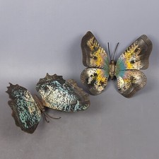 Sculture Farfalle In Ferro Artigianali Dipinte A Mano Collezione Vintage Anni 70