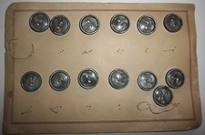 14 BOTTONI VINTAGE - GRIGIO - DIAM. CM.1,7 -  IN CARTONCINO MERCERIA - NUOVO