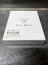 CONTE MASSIMO, Portafoglio Uomo Orizzontale, Vera Pelle, Nero , Scatola Regalo