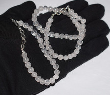 Set collana in quarzo rosa da