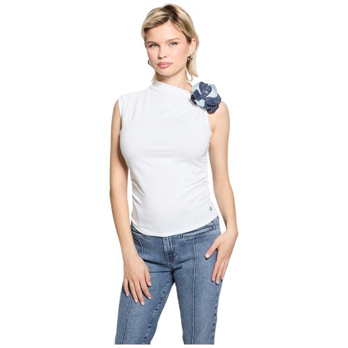 Guess top bianco con - , fiore