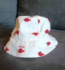 Cappello Chicco Neonata, bianco con pesce rosso 6/9 mesi Sole Cappellino Cotone