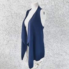 GILET LUNGO BLU MARINO NODO PARTICOLARE INTRECCIATO