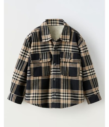 Giacca camicia foderata sherpa