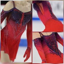 vestito competizione pattinaggio figura ghiaccio ginnastica costume danza vestito tintura