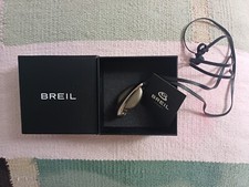 BREIL collana Con Pendente In Acciaio E Con Cordino In Cuoio