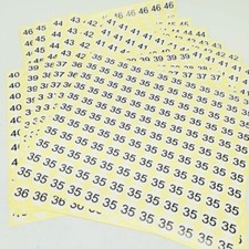 Adesivi numeri 35-46 rotondi