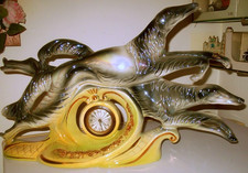 CERAMICA LABOR SESTO FIORENTINO (?) OROLOGIO DA TAVOLO-CAMINO ANNI 60