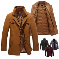 Cappotto invernale uomo slim fit misto lana - elegante e caldo business soprabito giacca