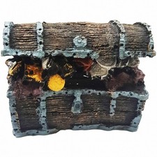 SCRIGNO TESORO PIRATI GRANDE 11x7x9CM ORNAMENTO PER ACQUARIO DECORAZIONI PIETRA