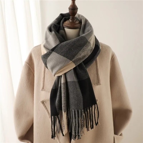 Echarpe bleu marine - , beige