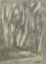 GIANDANTE X (Milano 1899-1984) ALBERI cm 30x21 splendida opera STORICA anni '30