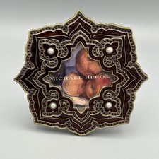 Michael Hero Mini Cornice Portafoto Smalto Oro Rosso Gioielli Finte Perle RARA