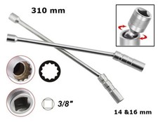 SET 2 CHIAVI A BUSSOLA DA 3/8 CON SNODO X CANDELE DA 14 & 16 mm LUNGHEZZA 310 mm