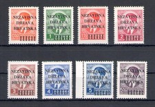 1941 CROAZIA, Yvert n. 1/8, francobolli jugoslavi sovrastampati, MNH**