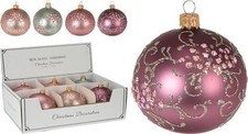 PALLA DI NATALE VETRO FIORI