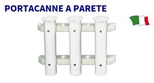 PORTACANNE A PARETE IN ABS BIANCO 3 POSTI BARCA PLASTICA MULTIPLO PESCA CANNE