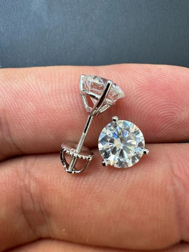 Real moissanite screwback stud - moissanite,