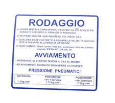 Adesivo di rodaggio etichetta