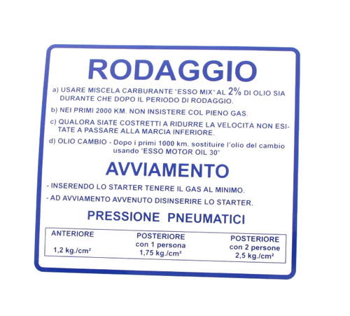 Adesivo rodaggio etichetta - rodaggio,