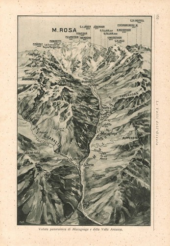 Stampa antica macugnaga valle - stampa,