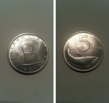 5 lire 1989 timone rovesciato